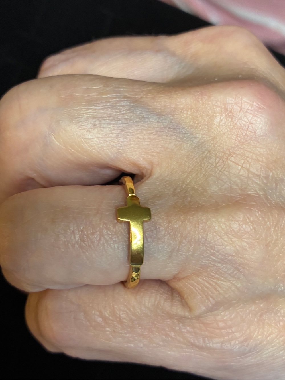 Silpada 14kt gold over sterling silver.  Gold Cross Accent Women's Ring